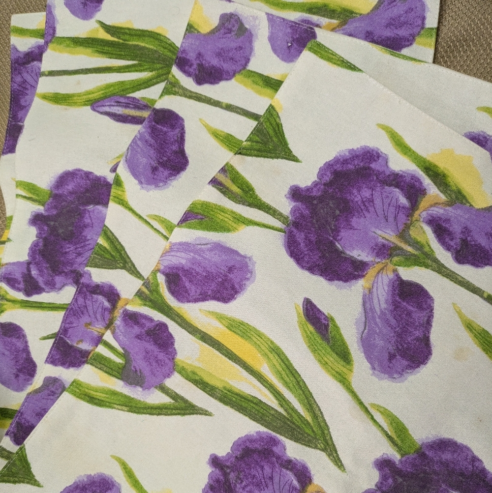 Vintage Iris Spring Fabric Place Mat Set (4)